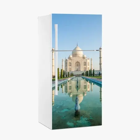 Adesivo per frigorifero riflessi del Taj Mahal all'alba • Wallissimo®