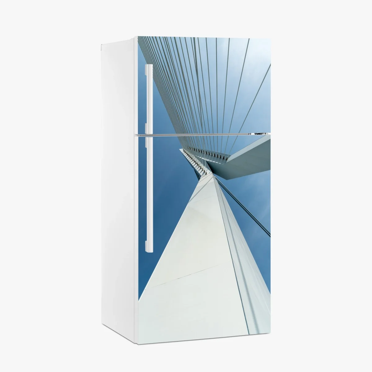 Adesivo per frigorifero prospettiva di un ponte moderno • Wallissimo® Adesivo per frigorifero prospettiva di un ponte moderno • Wallissimo®