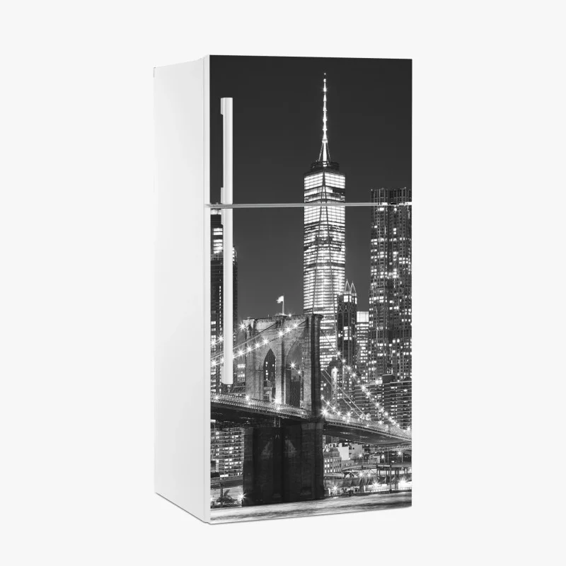 Adesivo per frigorifero notte sul ponte di Brooklyn e skyline di Manhattan