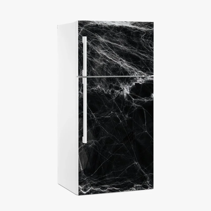 Adesivo per frigorifero ragnatela spettrale su sfondo nero