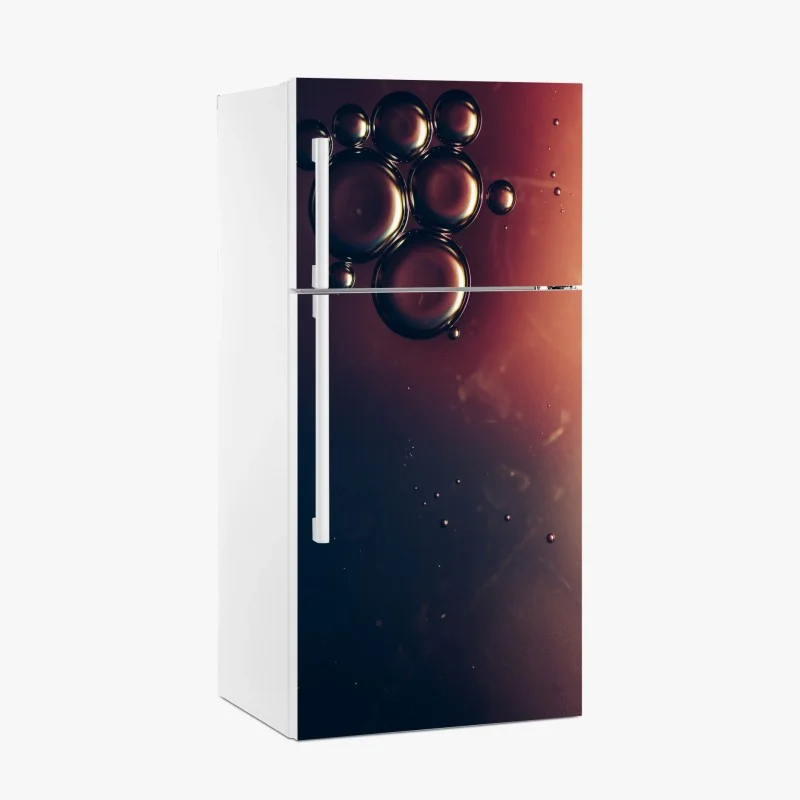 Adesivo per frigorifero bolle astratte su sfondo sfumato