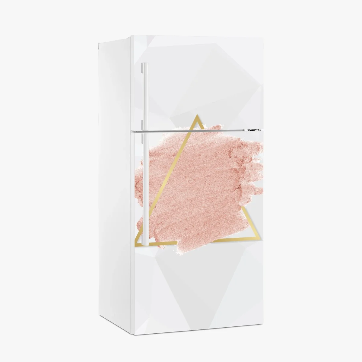 Adesivo per frigorifero eleganza rosa e oro con triangolo geometrico • Wallissimo® Adesivo per frigorifero eleganza rosa e oro con triangolo geometrico • Wallissimo®