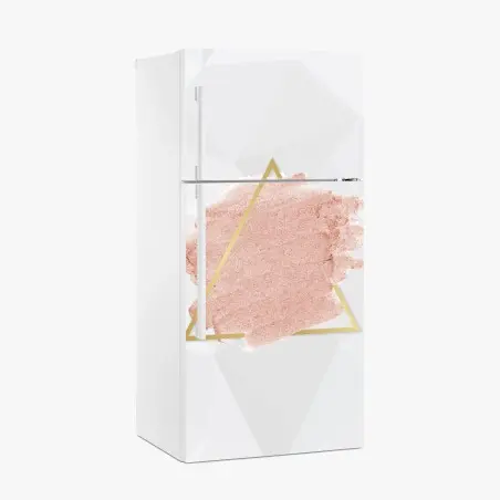 Adesivo per frigorifero eleganza rosa e oro con triangolo geometrico • Wallissimo®