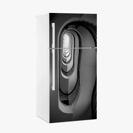 Adesivo per frigorifero prospettiva architettonica a spirale • Wallissimo®