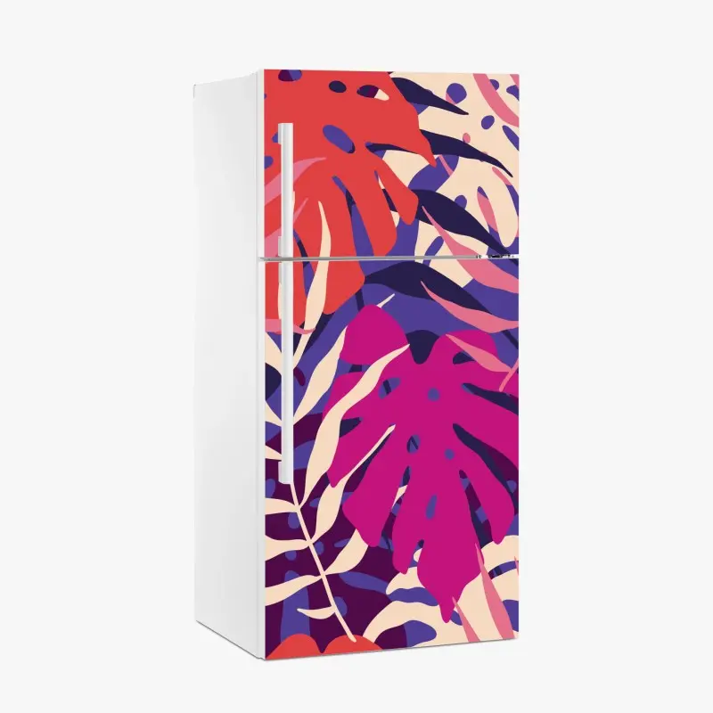 Adesivo per frigorifero motivo tropicale retrò in colori pastello