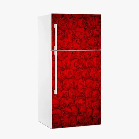 Adesivo per frigorifero mosaico di rose rosse • Wallissimo®