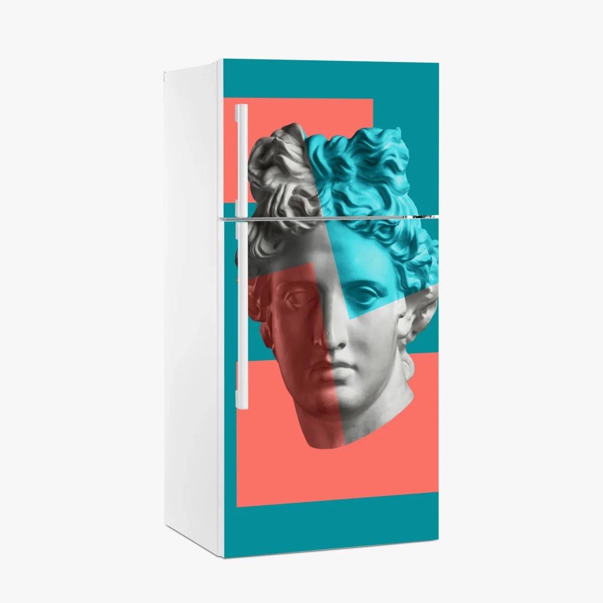 Adesivo per frigorifero busto classico in chiave pop su sfondo colorato • Wallissimo® Adesivo per frigorifero busto classico in chiave pop su sfondo colorato • Wallissimo®