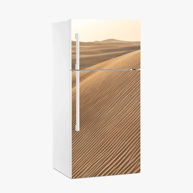 Adesivo per frigorifero dune dorate: texture del deserto