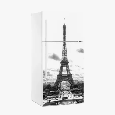 Adesivo per frigorifero vista iconica della Torre Eiffel a Parigi • Wallissimo®