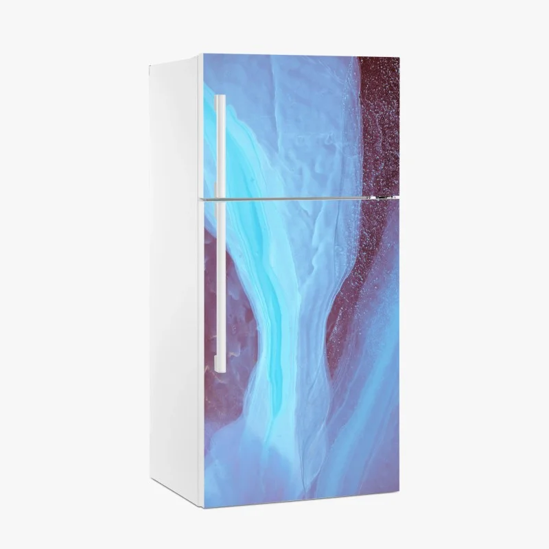 Adesivo per frigorifero marmo etereo blu e rosa