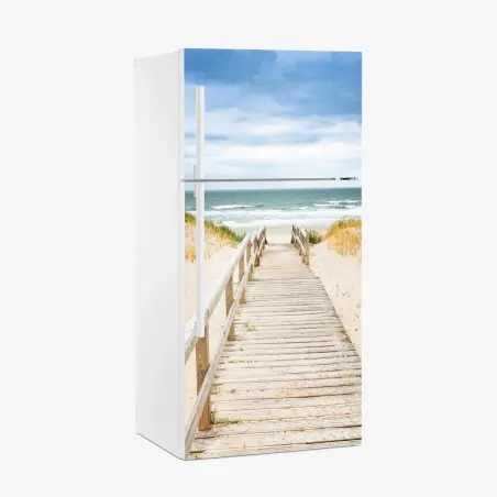 Adesivo per frigorifero passerella verso il mare di Sylt • Wallissimo®