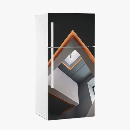 Adesivo per frigorifero astrazione architettonica in prospettiva • Wallissimo®