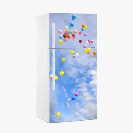 Adesivo per frigorifero palloncini colorati nel cielo • Wallissimo®