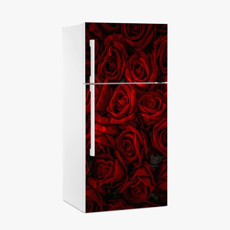 Adesivo per frigorifero mosaico di rose rosse