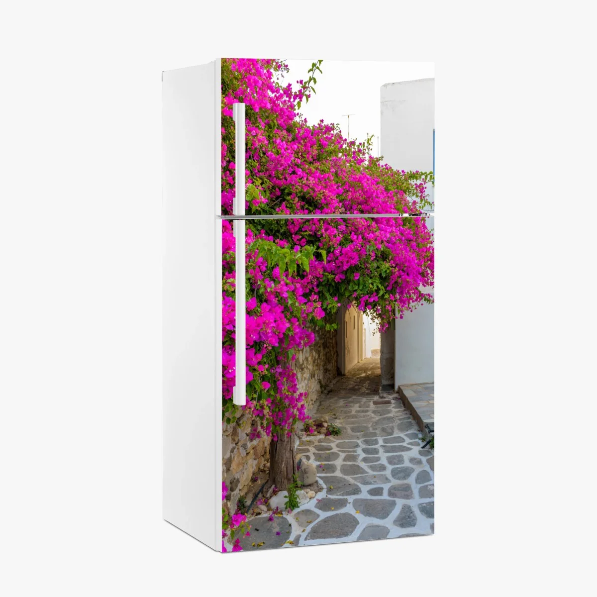 Adesivo per frigorifero angolo fiorito di Naousa, Paros • Wallissimo® Adesivo per frigorifero angolo fiorito di Naousa, Paros • Wallissimo®