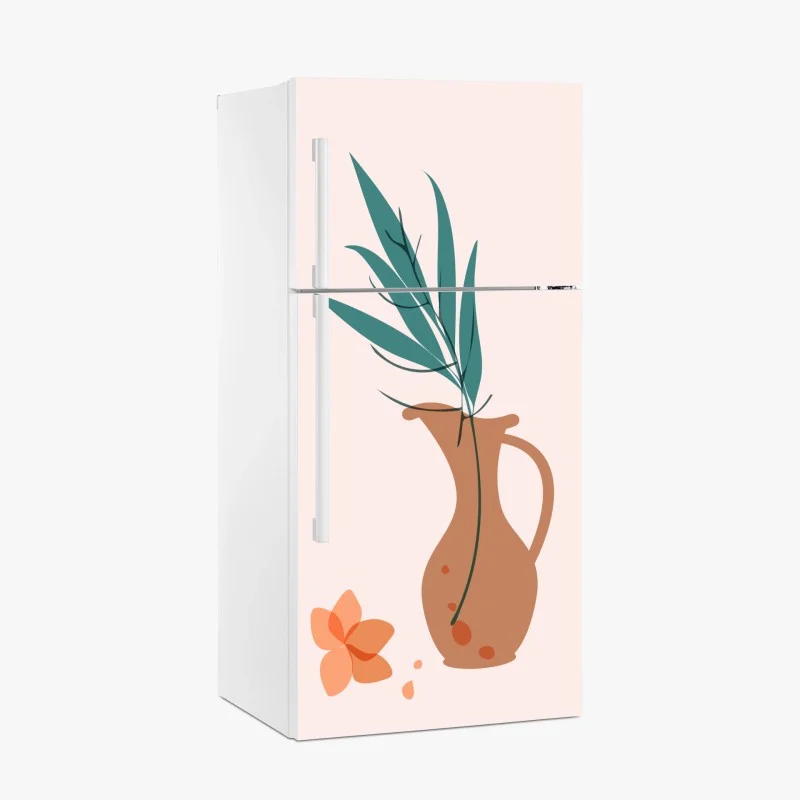 Adesivo per frigorifero composizione botanica in vaso di terracotta