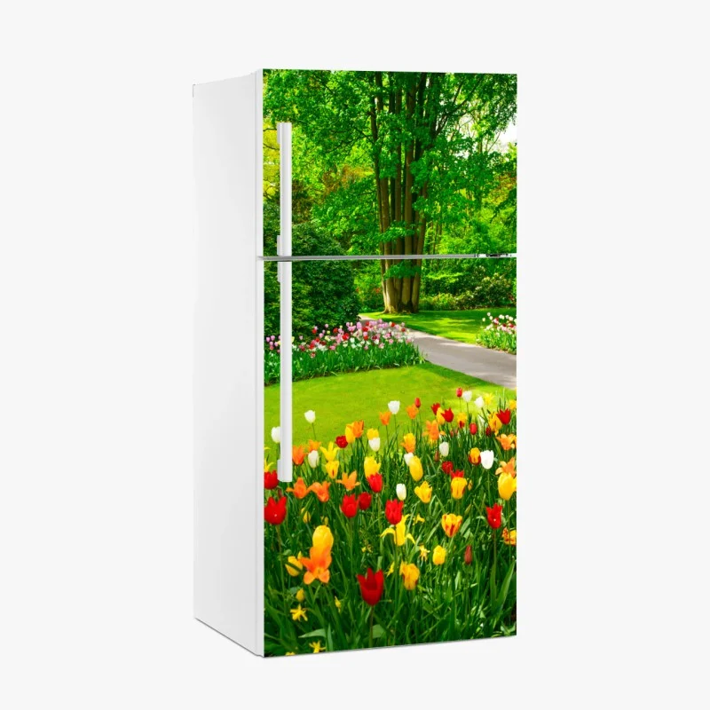 Adesivo per frigorifero paesaggio di tulipani a Keukenhof