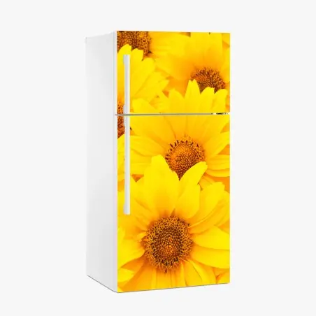 Adesivo per frigorifero esplosione di girasoli luminosi • Wallissimo®