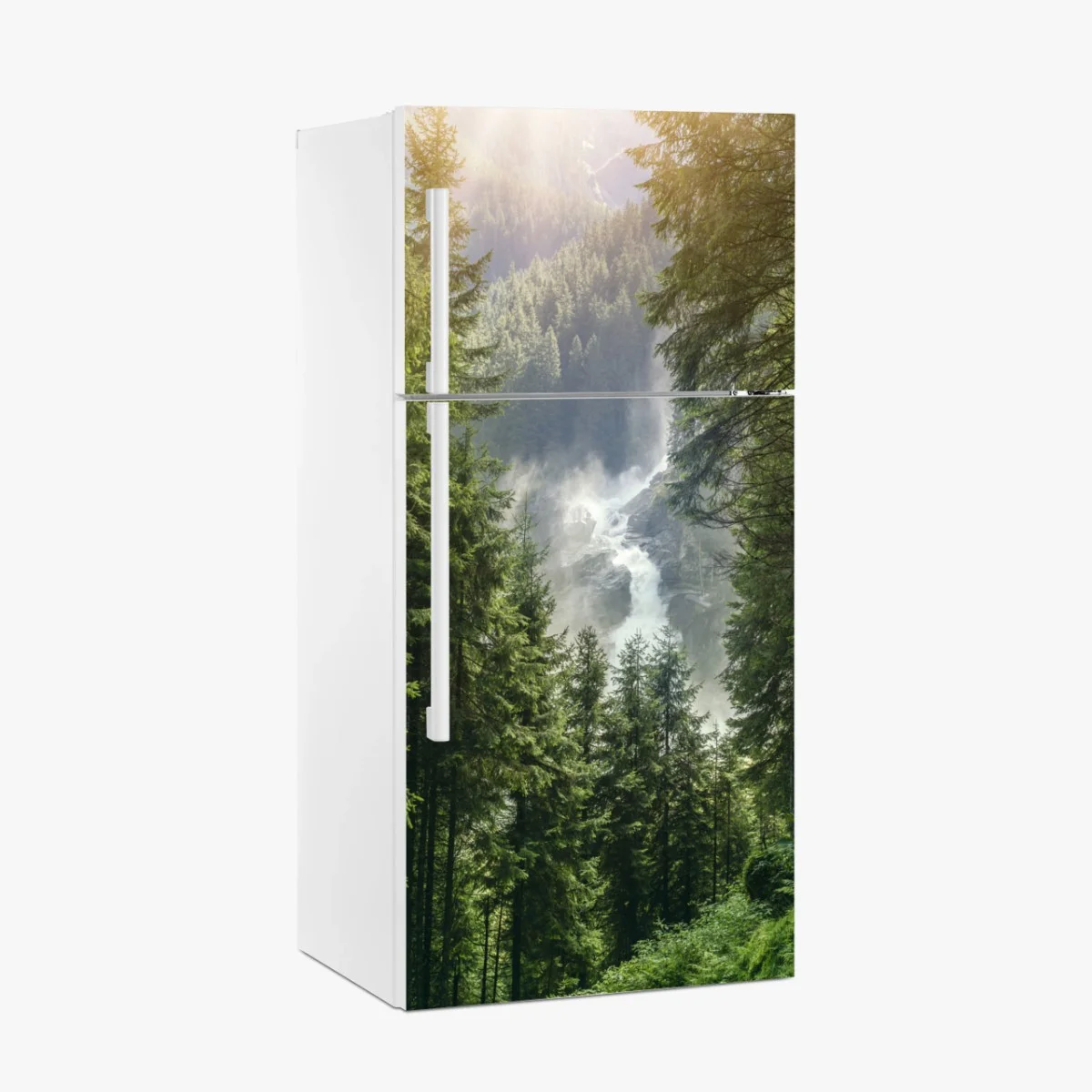 Adesivo per frigorifero cascata di Krimml nella foresta alpina • Wallissimo® Adesivo per frigorifero cascata di Krimml nella foresta alpina • Wallissimo®