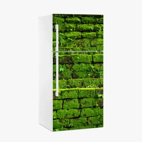 Adesivo per frigorifero muro verde di muschio per decorazione murale naturale • Wallissimo®