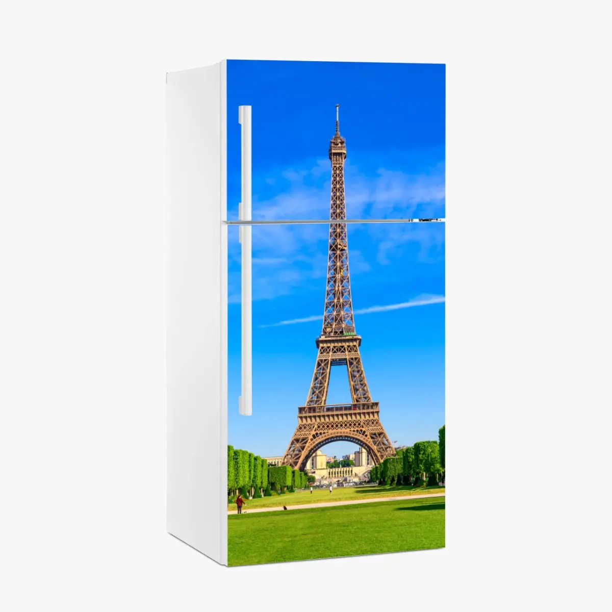 Adesivo per frigorifero panorama maestoso della Torre Eiffel a Parigi • Wallissimo®