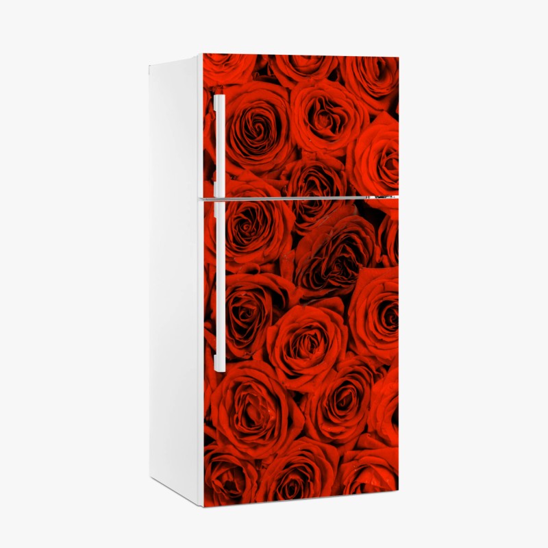 Adesivo per frigorifero sinfonia di rose rosse