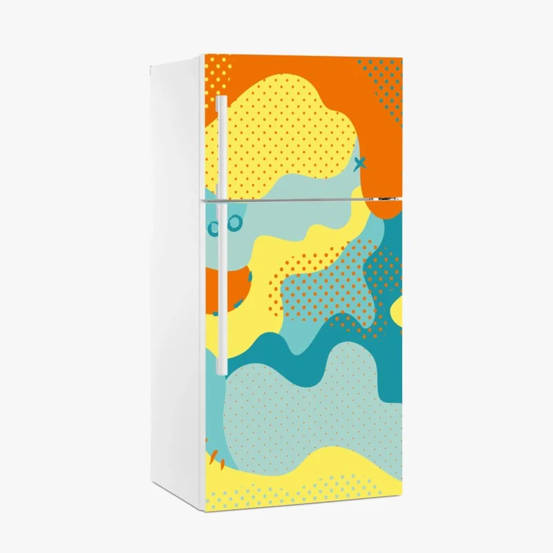 Adesivo per frigorifero composizione astratta pop art colorata