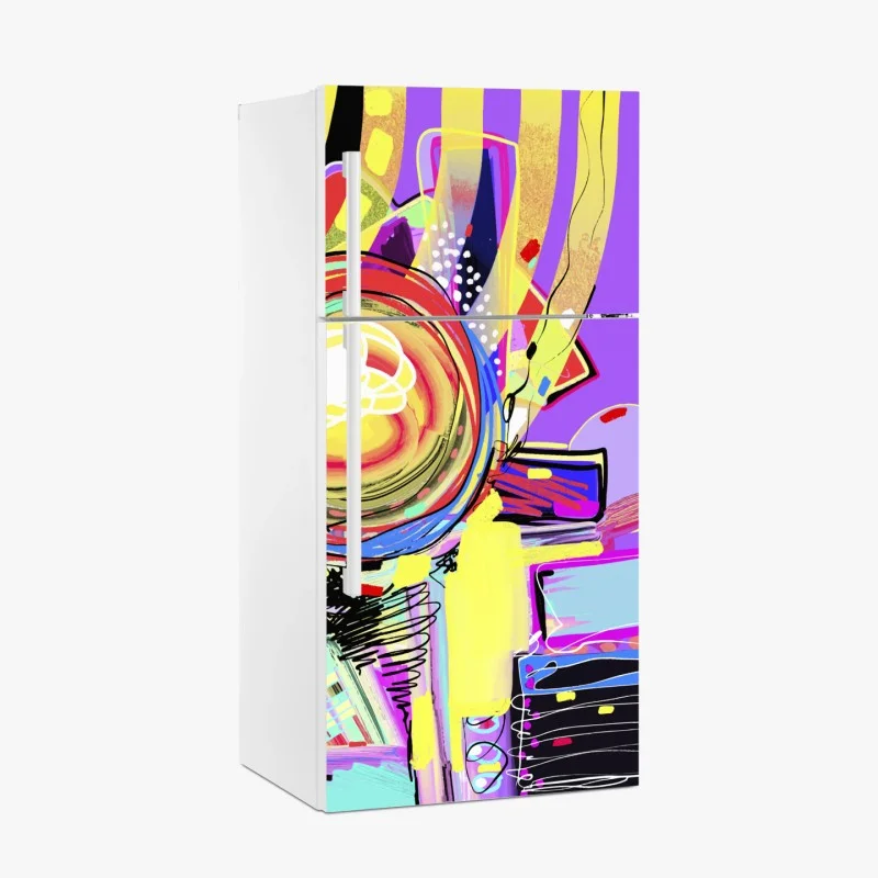 Adesivo per frigorifero esplosione cromatica astratta