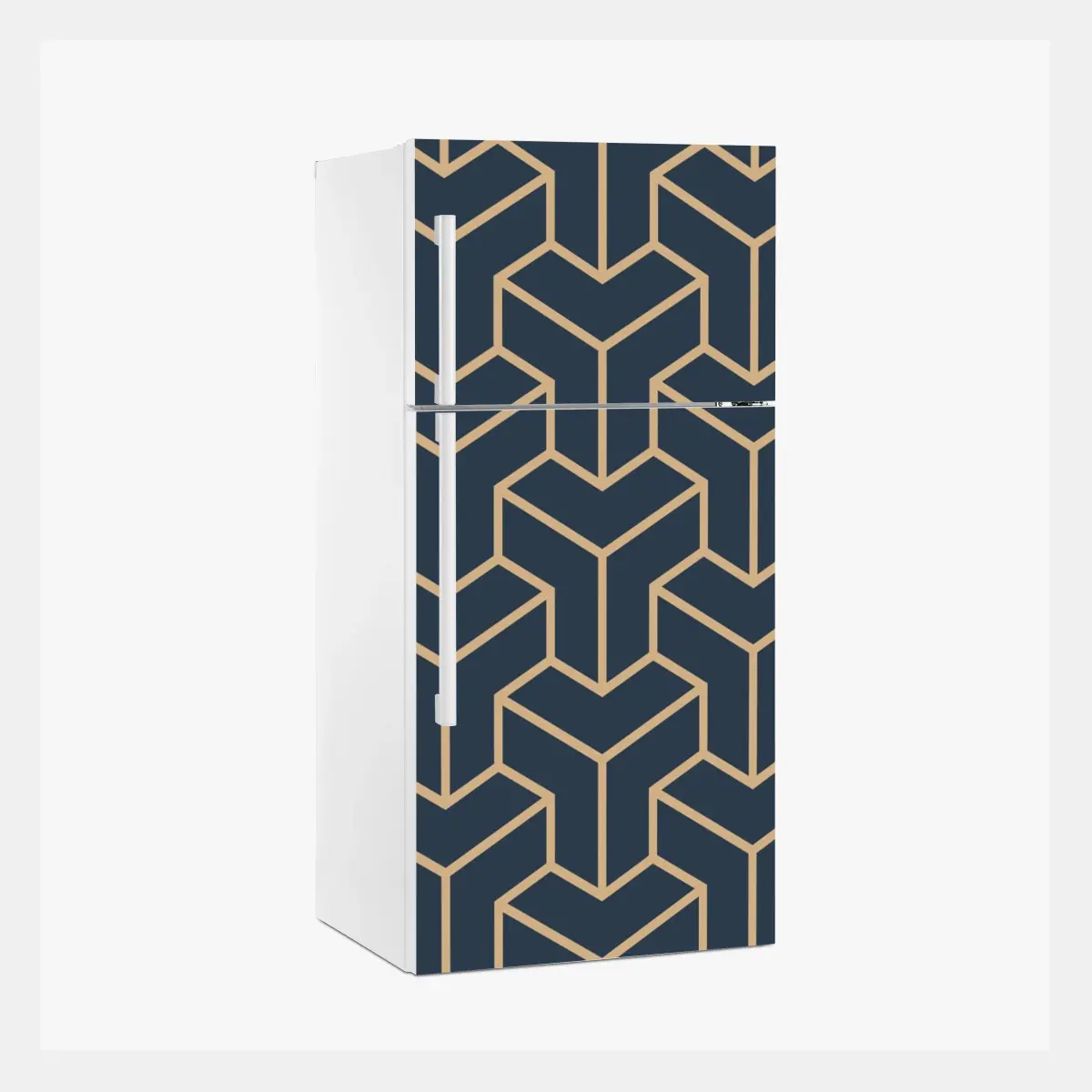 Adesivo per frigorifero motivo geometrico a cubi effetto tridimensionale • Wallissimo® Adesivo per frigorifero motivo geometrico a cubi effetto tridimensionale • Wallissimo®