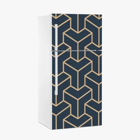 Adesivo per frigorifero motivo geometrico a cubi effetto tridimensionale • Wallissimo®