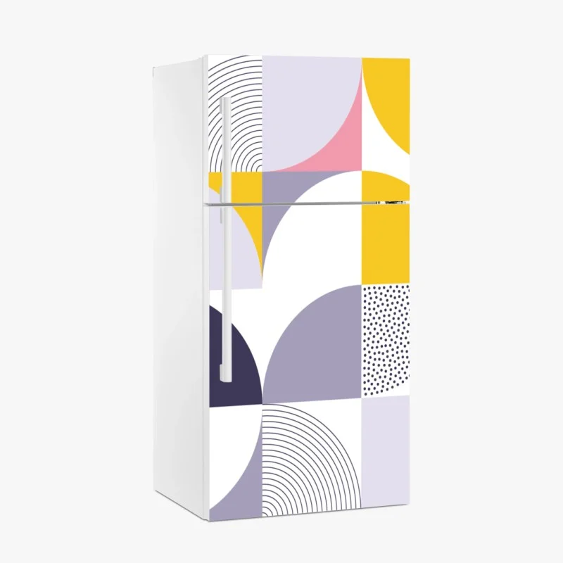 Adesivo per frigorifero motivo geometrico pastello moderno