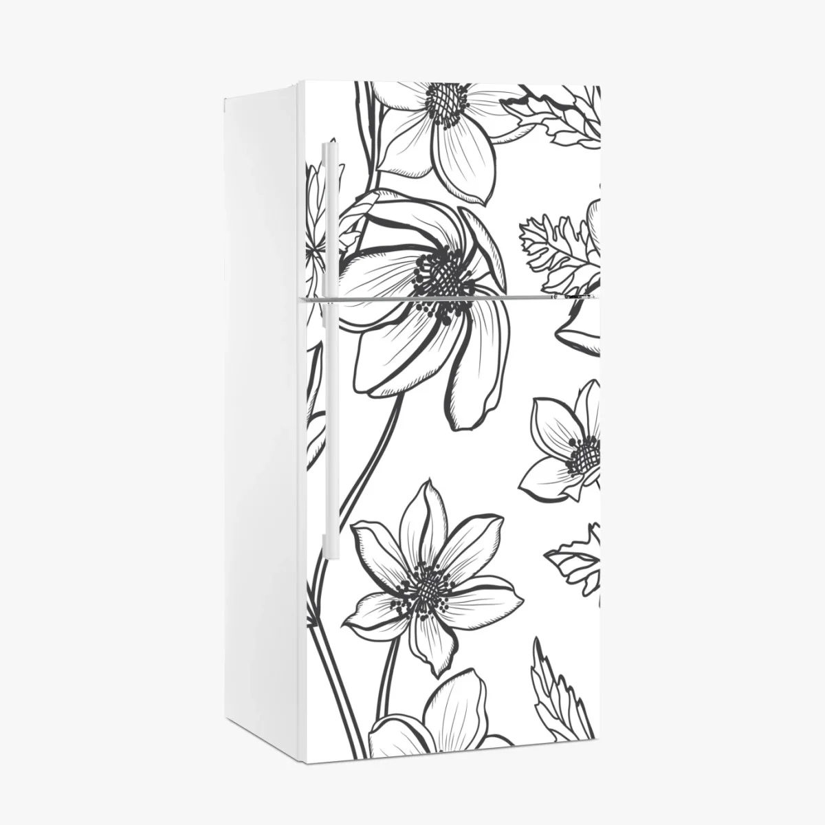 Adesivo per frigorifero motivo floreale a linee sottili • Wallissimo® Adesivo per frigorifero motivo floreale a linee sottili • Wallissimo®