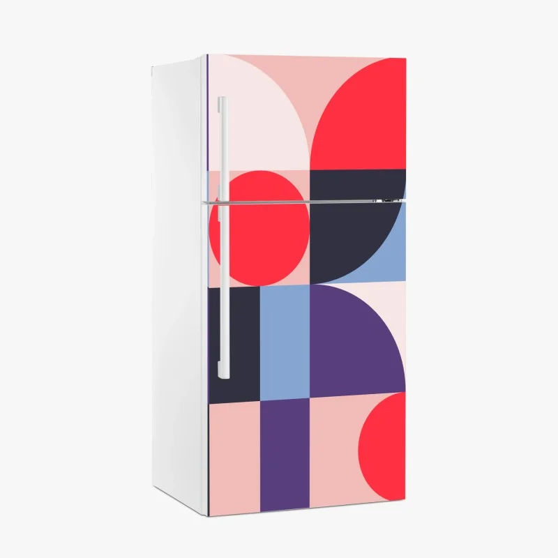 Adesivo per frigorifero composizione geometrica dai toni vivaci