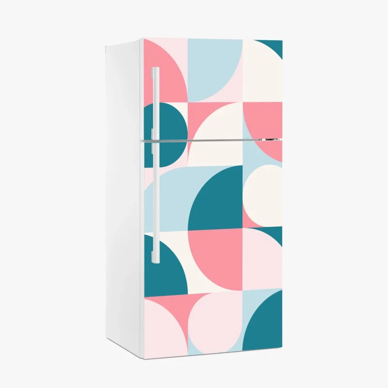 Adesivo per frigorifero motivo geometrico pastello in stile retro