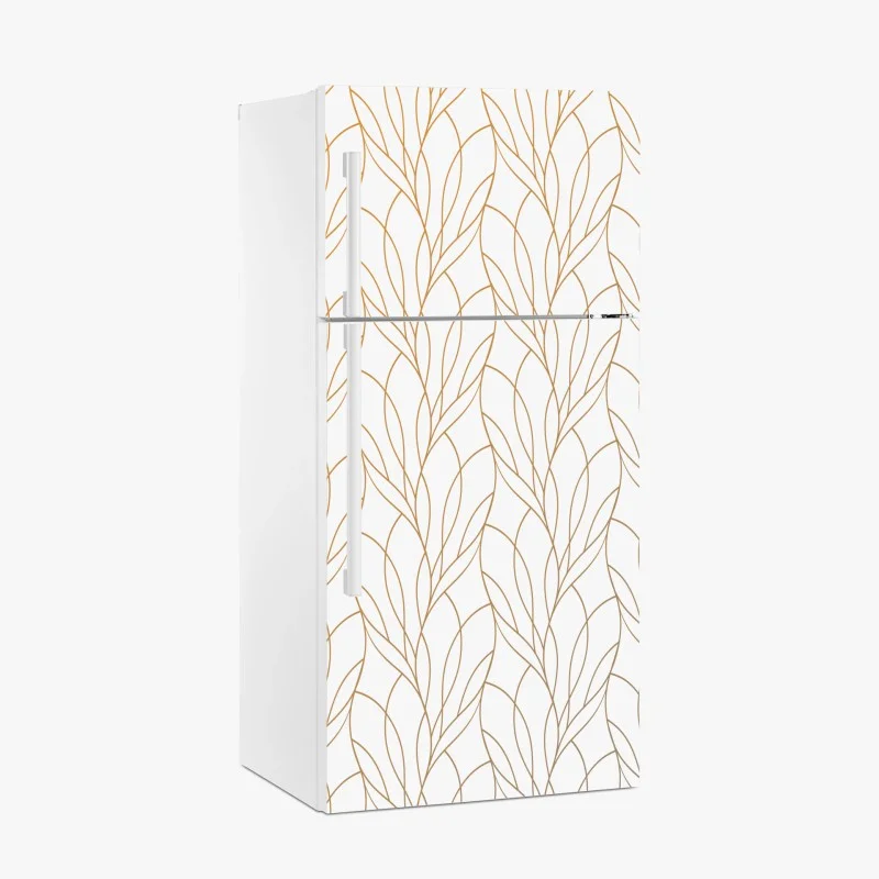 Adesivo per frigorifero elegante motivo di foglie dorate