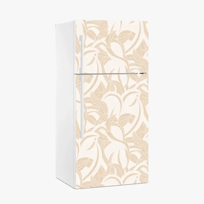 Adesivo per frigorifero motivo di foglie beige elegante