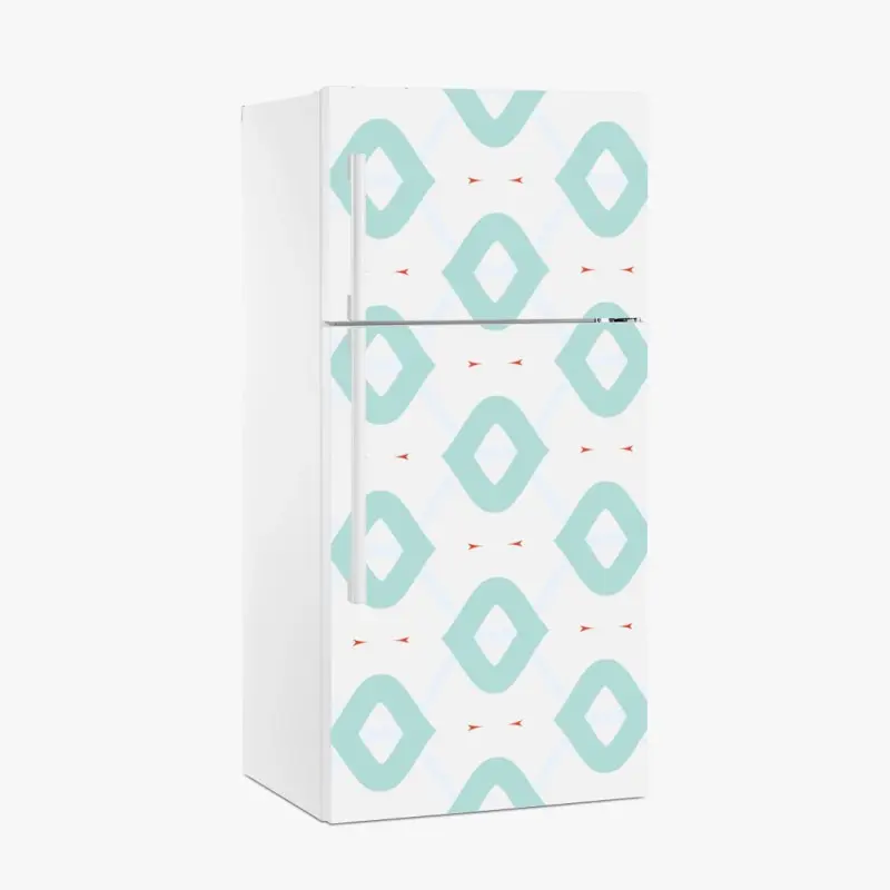 Adesivo per frigorifero motivo geometrico turchese stile scandinavo