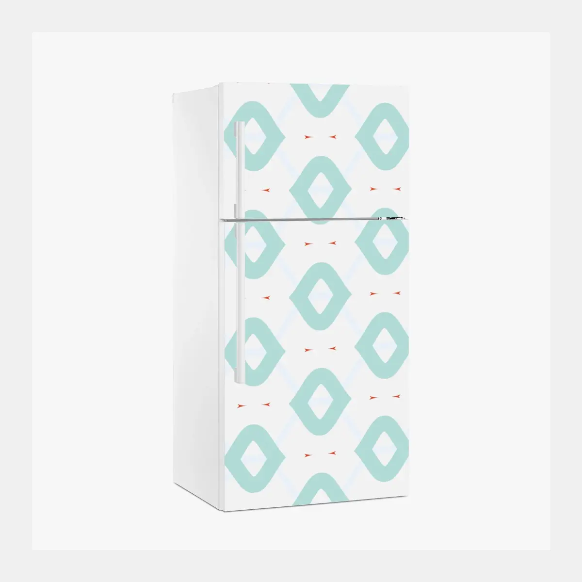 Adesivo per frigorifero motivo geometrico turchese stile scandinavo • Wallissimo®