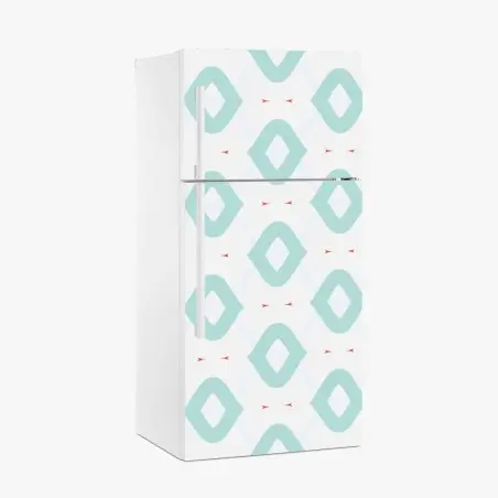 Adesivo per frigorifero motivo geometrico turchese stile scandinavo • Wallissimo®