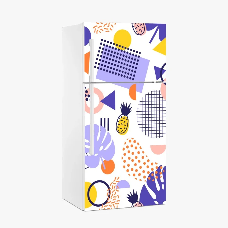 Adesivo per frigorifero motivo tropicale geometrico estivo