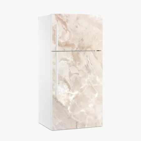Adesivo per frigorifero marmo beige venato per decorazione murale • Wallissimo®