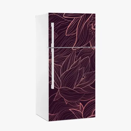 Adesivo per frigorifero motivo floreale lineare in rosa antico • Wallissimo®
