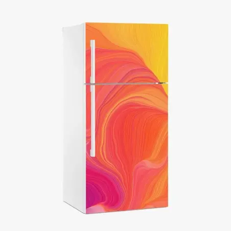 Adesivo per frigorifero danza di colori caldi • Wallissimo®