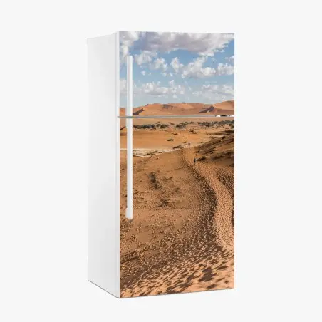 Adesivo per frigorifero dune dorate all'orizzonte • Wallissimo®