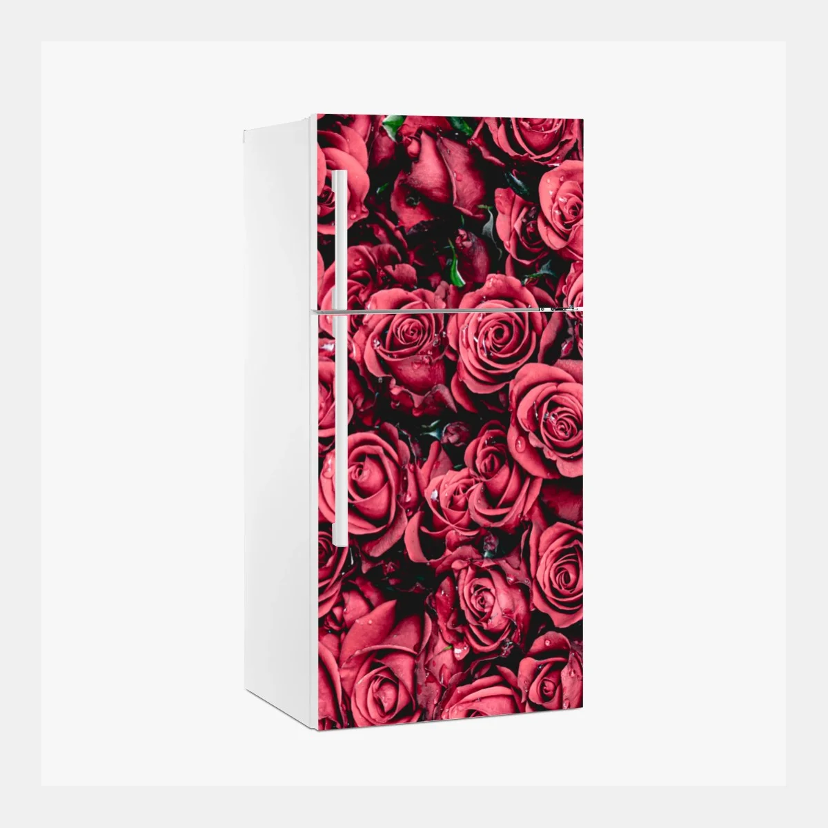Adesivo per frigorifero mosaico di rose rosse • Wallissimo® Adesivo per frigorifero mosaico di rose rosse • Wallissimo®