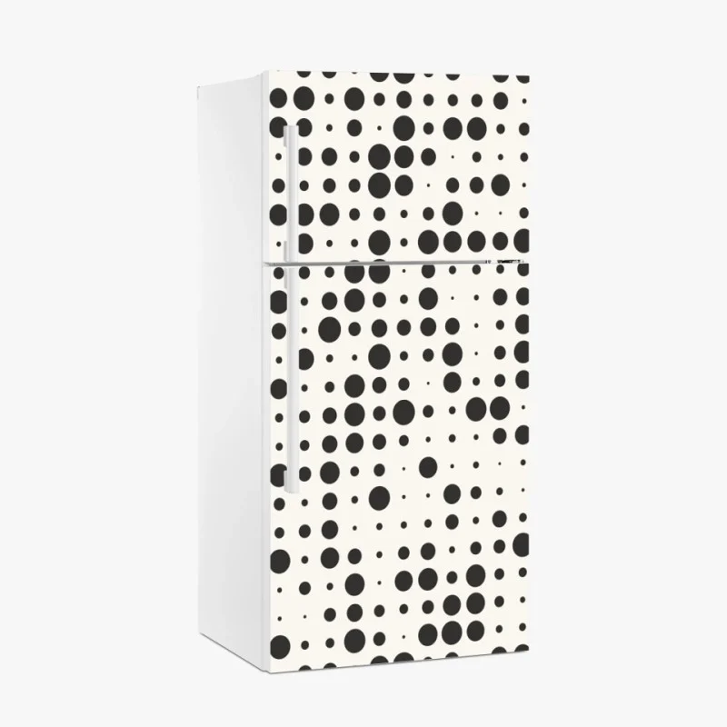 Adesivo per frigorifero motivo a pois effetto semitono in bianco e nero