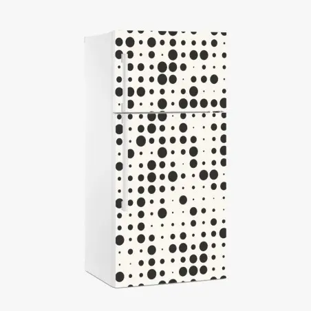 Adesivo per frigorifero motivo a pois effetto semitono in bianco e nero • Wallissimo®