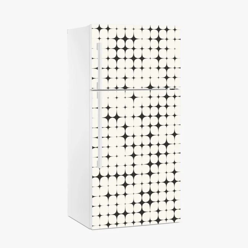 Adesivo per frigorifero motivo geometrico ottico monocromatico