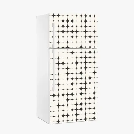Adesivo per frigorifero motivo geometrico ottico monocromatico • Wallissimo®