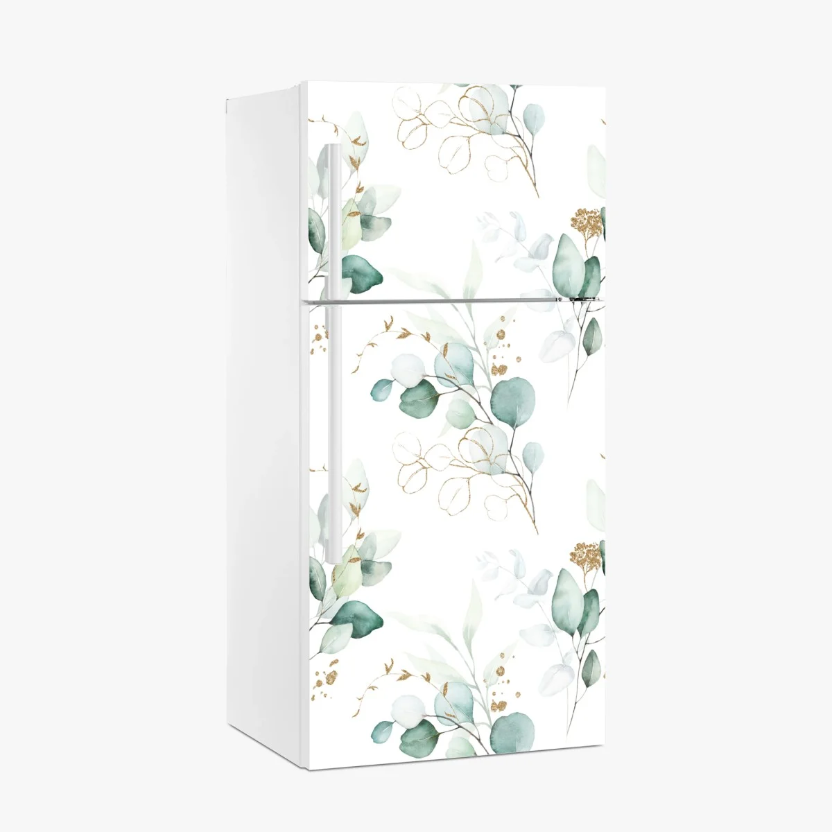 Adesivo per frigorifero motivo botanico di eucalipto acquerellato • Wallissimo® Adesivo per frigorifero motivo botanico di eucalipto acquerellato • Wallissimo®